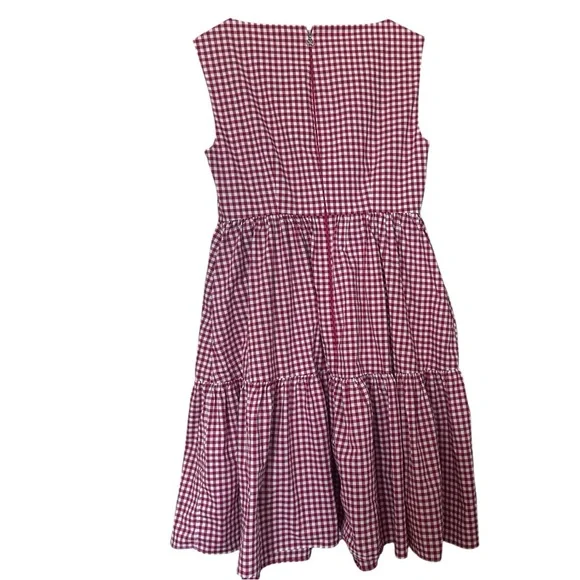 Kate Spade | Mini Gingham Vineyard Dress in Lava Falls Red & White Checkered - Picture 5 of 7